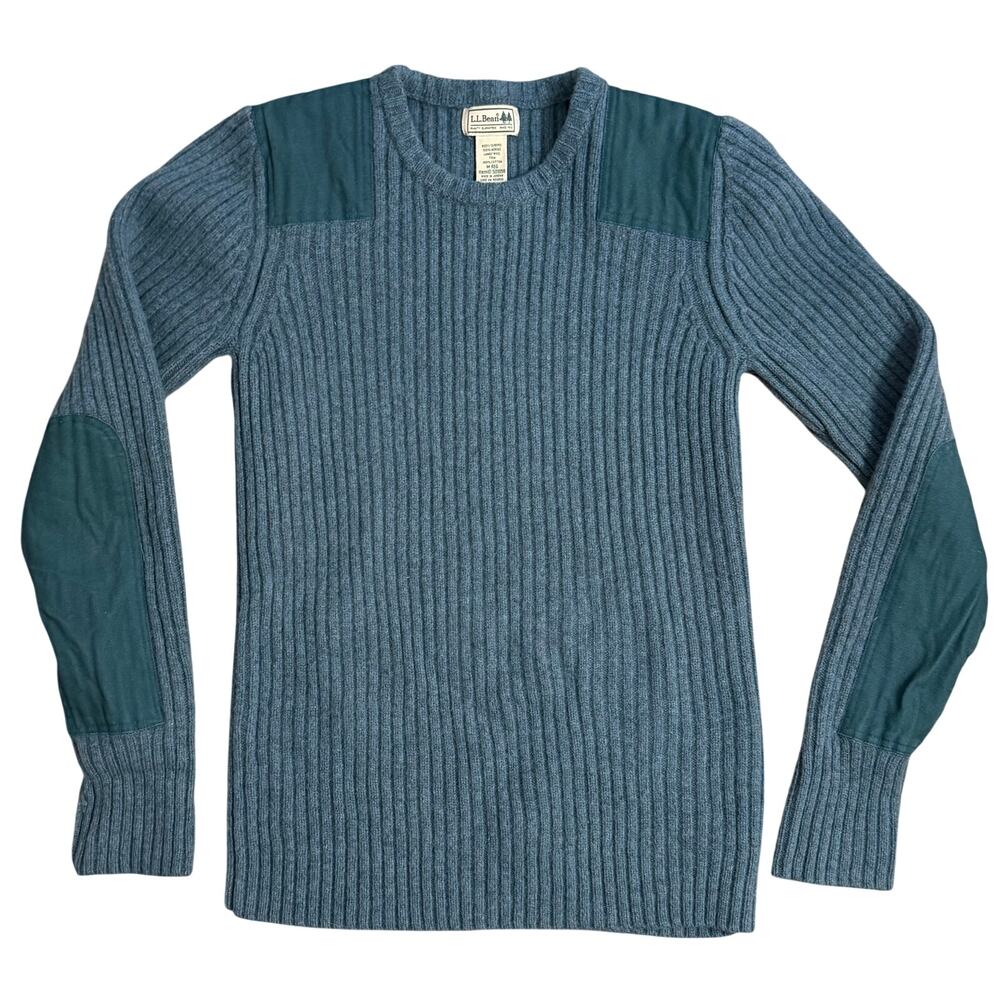 L.L.Bean Commando Crewneck Sweater 100% Merino Wool Soft Spruce Women’s Medium